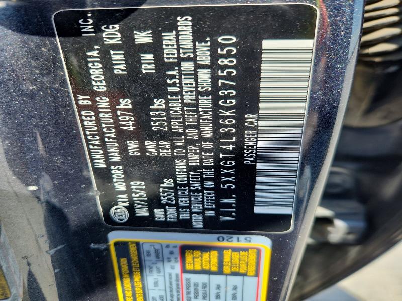 47123666 :رقم المزاد ، 5XXGT4L36KG375850 vin ، 2019 Kia Optima مزاد بيع
