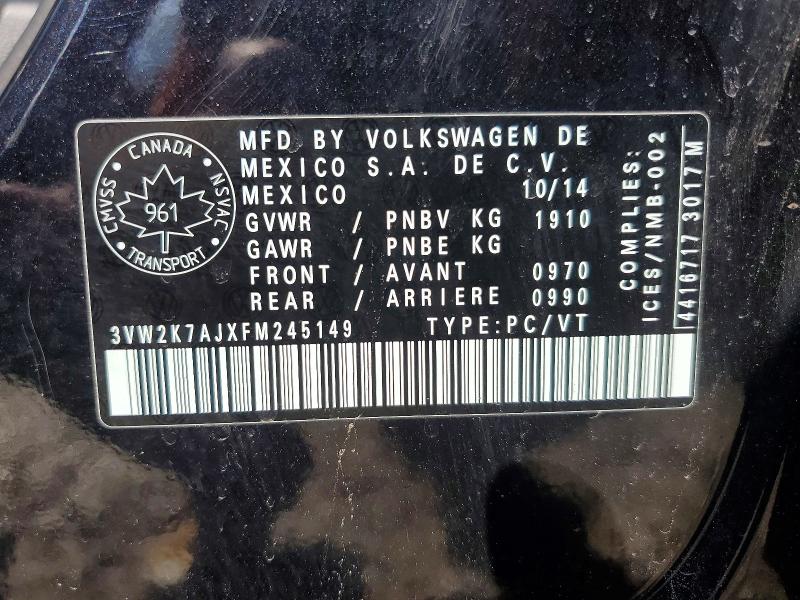Aukcja sprzedaży 2015 Volkswagen Jetta, vin: 3VW2K7AJXFM245149, numer aukcji: 79768725