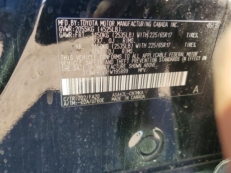 69887126 :رقم المزاد ، 2T3WFREVXFW195899 vin ، 2015 Toyota Rav4 مزاد بيع