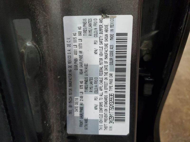 Auction sale of the 2016 Mazda 3, vin: 3MZBM1T79GM325536, lot number: 45481026