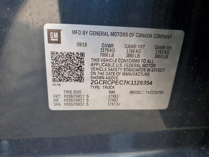 Продаж на аукціоні авто 2019 Chevrolet Silverado Ld, vin: 2GCRCPEC7K1129354, номер лоту: 47976546