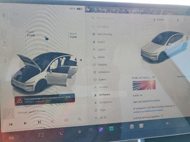 2026 Tesla Model Y მანქანა იყიდება აუქციონზე, vin: 7SAYGDEE0TF327663, აუქციონის ნომერი: 46769346
