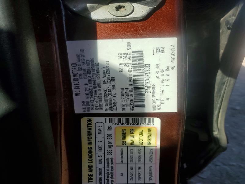 Aukcja sprzedaży 2016 Ford Fusion, vin: 3FA6P0H74GR278083, numer aukcji: 47178076
