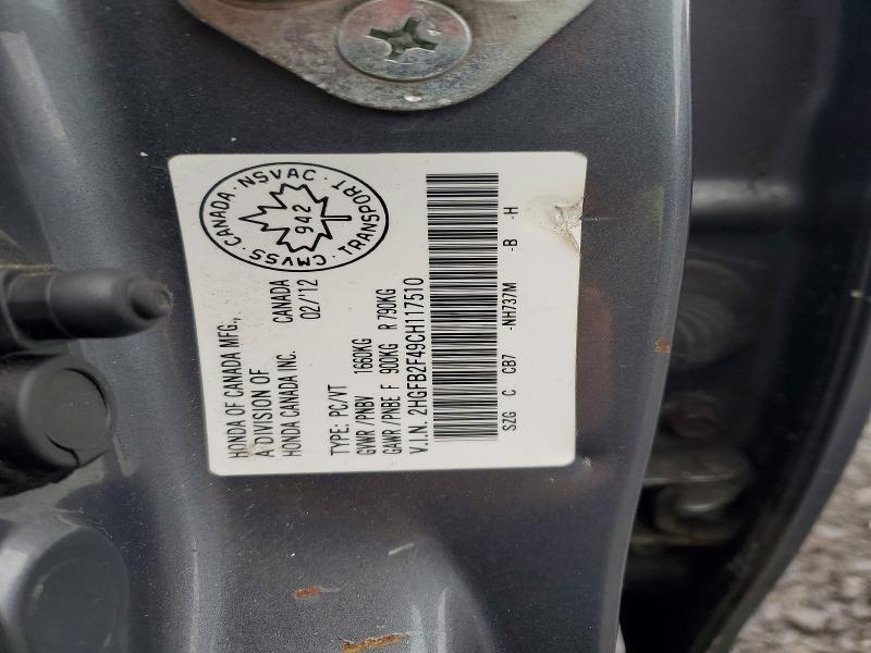 Продажа на аукционе авто 2012 Honda Civic, vin: 2HGFB2F49CH117510, номер лота: 41903216