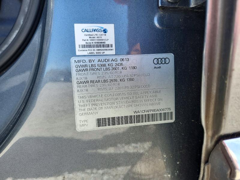 Aukcja sprzedaży 2014 Audi Q5, vin: WA1CFAFP8EA006775, numer aukcji: 46115046