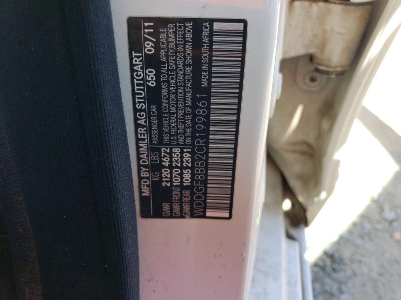 2012 Mercedes-benz C მანქანა იყიდება აუქციონზე, vin: WDDGF8BB2CR199861, აუქციონის ნომერი: 46056546