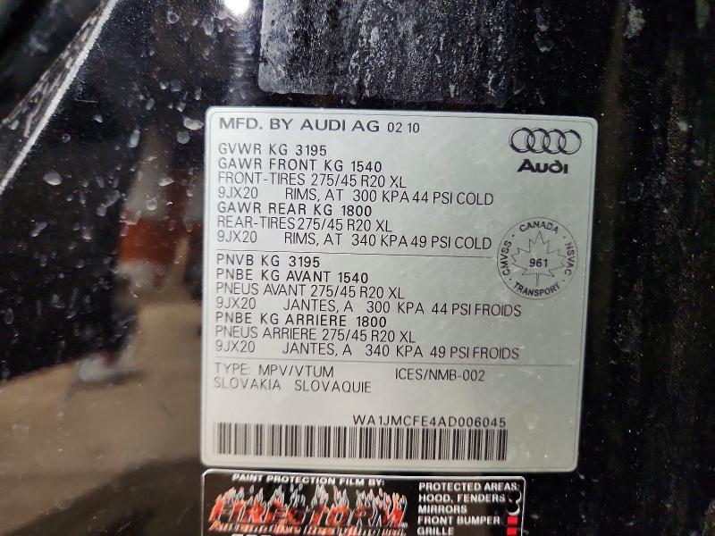 Продажа на аукционе авто 2010 Audi Q7, vin: WA1JMCFE4AD006045, номер лота: 79568095