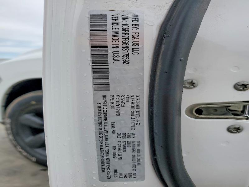 2022 Ram 1500 Classic მანქანა იყიდება აუქციონზე, vin: 1C6RR7FG6NS175592, აუქციონის ნომერი: 46205776