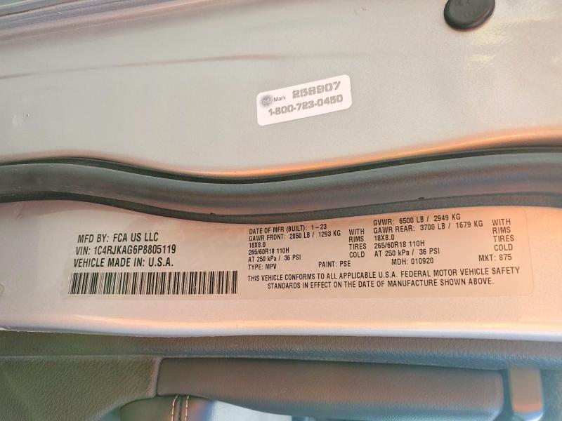 Aukcja sprzedaży 2023 Jeep Grand Cherokee, vin: 1C4RJKAG6P8805119, numer aukcji: 46507476