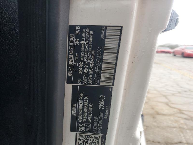 41918516 :رقم المزاد ، WDCYC7FF6GX244794 vin ، 2016 Mercedes-benz G مزاد بيع