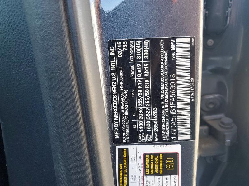 2015 Mercedes-benz Ml მანქანა იყიდება აუქციონზე, vin: 4JGDA5HB4FA563018, აუქციონის ნომერი: 47579546