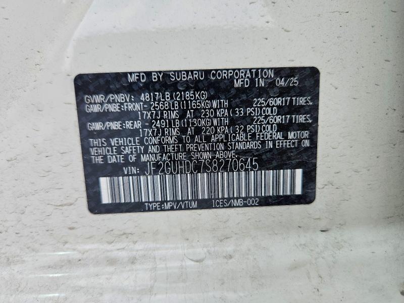 Продажа на аукционе авто 2025 Subaru Crosstrek, vin: JF2GUHDC7S8270645, номер лота: 45491946