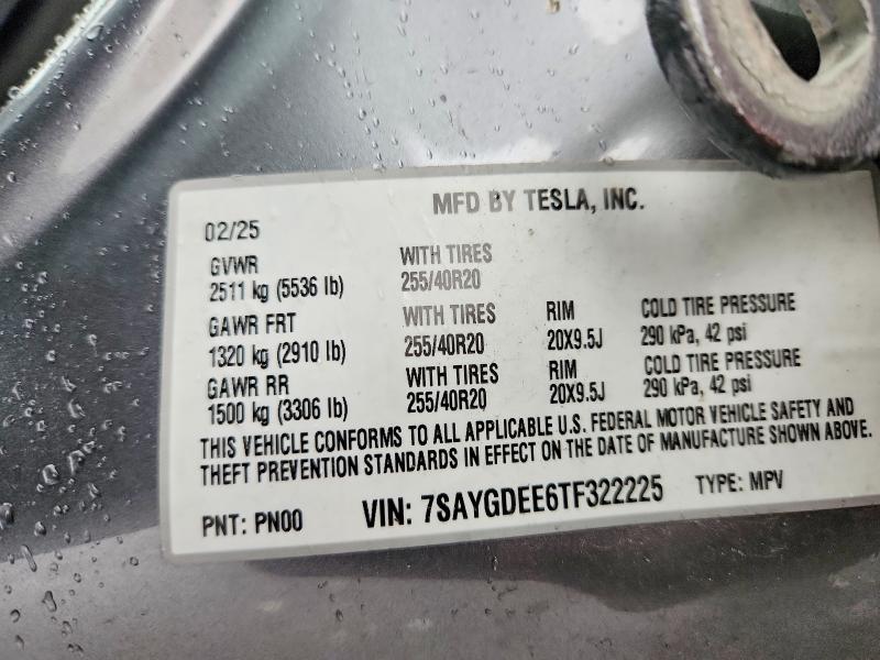 Продаж на аукціоні авто 2026 Tesla Model Y, vin: 7SAYGDEE6TF322225, номер лоту: 47820426