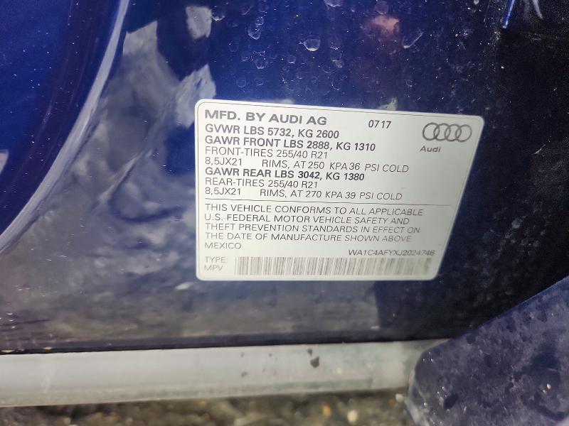 Продажа на аукционе авто 2018 Audi Sq5, vin: WA1C4AFYXJ2024746, номер лота: 41899946