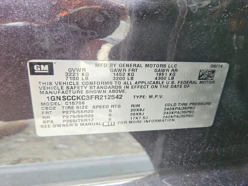 Продажа на аукционе авто 2015 Chevrolet Tahoe, vin: 1GNSCCKC3FR212542, номер лота: 79427635