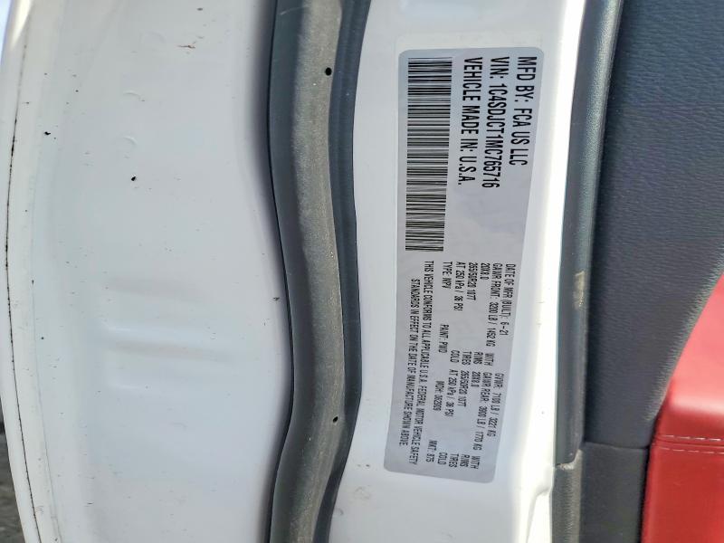 Продажа на аукционе авто 2021 Dodge Durango, vin: 1C4SDJCT1MC765716, номер лота: 47535376