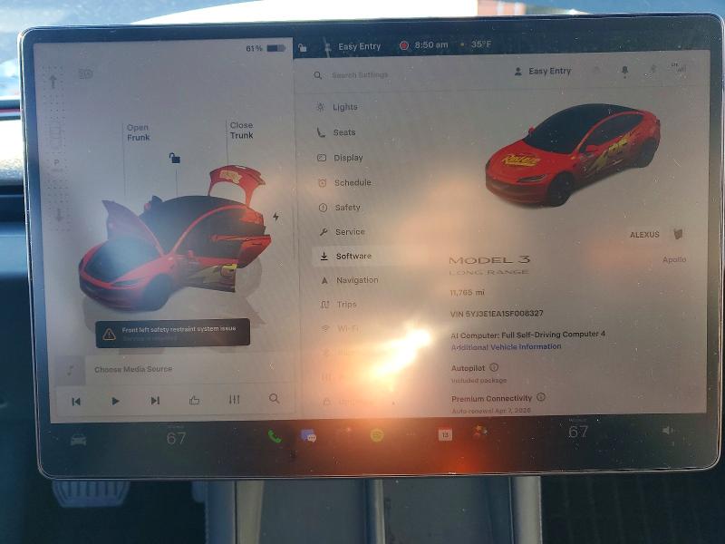 45782246 :رقم المزاد ، 5YJ3E1EA1SF008327 vin ، 2025 Tesla Model 3 مزاد بيع