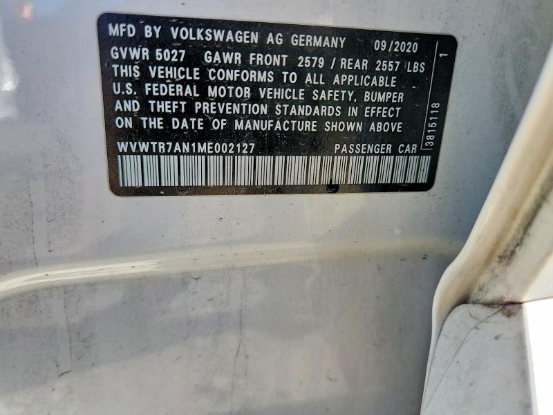 Aukcja sprzedaży 2021 Volkswagen Arteon, vin: WVWTR7AN1ME002127, numer aukcji: 79587475
