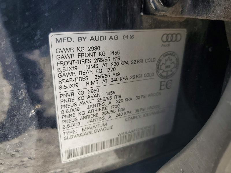 Продаж на аукціоні авто 2017 Audi Q7, vin: WA1LAAF72HD014016, номер лоту: 46623116