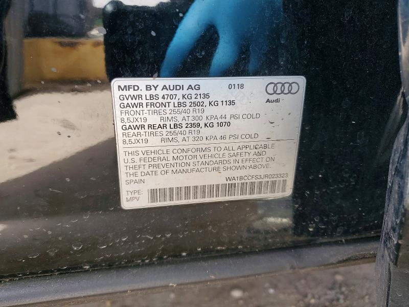Aukcja sprzedaży 2018 Audi Q3, vin: WA1BCCFS3JR023323, numer aukcji: 45887726
