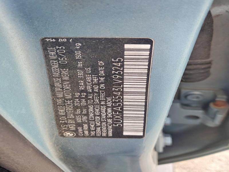 Продаж на аукціоні авто 2003 Bmw X5, vin: 5UXFA53543LV93245, номер лоту: 46395616