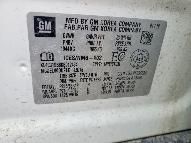 Aukcja sprzedaży 2019 Buick Encore, vin: KL4CJ1SB6KB912454, numer aukcji: 46820196