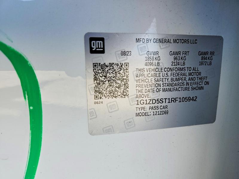 47457186 :رقم المزاد ، 1G1ZD5ST1RF105942 vin ، 2024 Chevrolet Malibu مزاد بيع