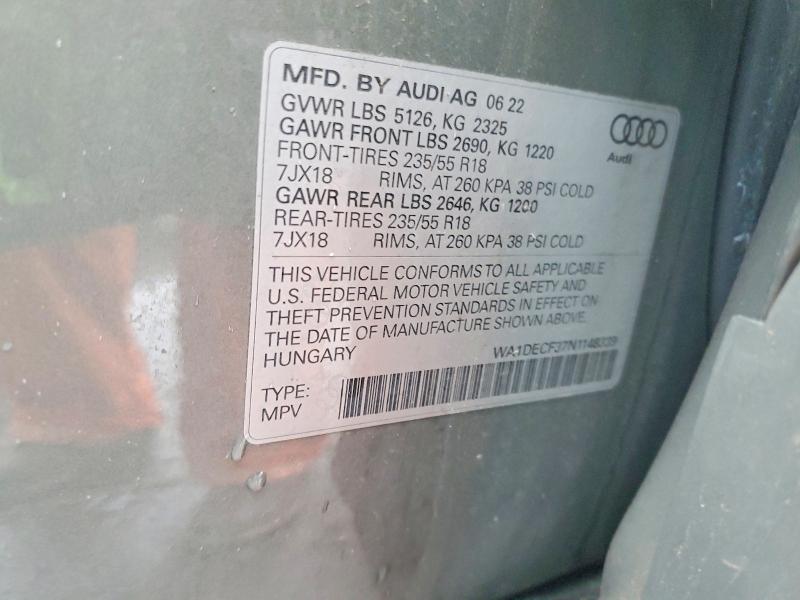 Продажа на аукционе авто 2022 Audi Q3, vin: WA1DECF37N1148339, номер лота: 41874416