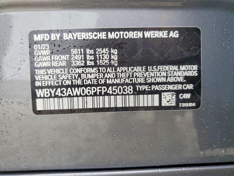 Aukcja sprzedaży 2023 Bmw I4, vin: WBY43AW06PFP45038, numer aukcji: 41958616