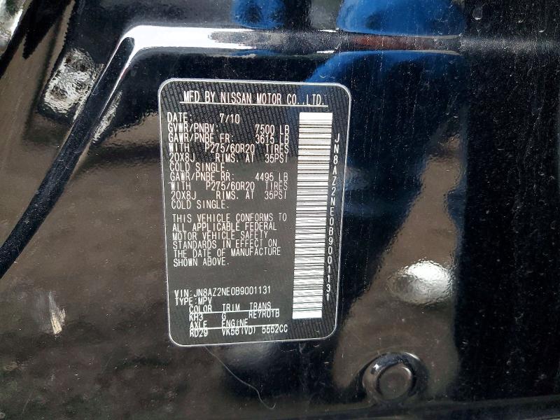 46537396 :رقم المزاد ، JN8AZ2NE0B9001131 vin ، 2011 Infiniti Qx56 مزاد بيع
