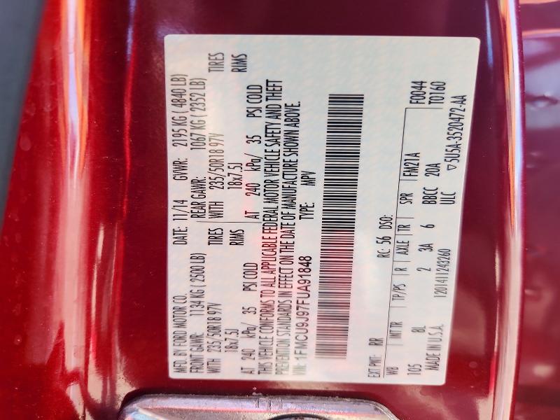 47291276 :رقم المزاد ، 1FMCU9J97FUA91848 vin ، 2015 Ford Escape مزاد بيع