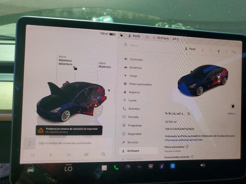 2022 Tesla Model 3 მანქანა იყიდება აუქციონზე, vin: 5YJ3E1EA4NF203522, აუქციონის ნომერი: 46220986