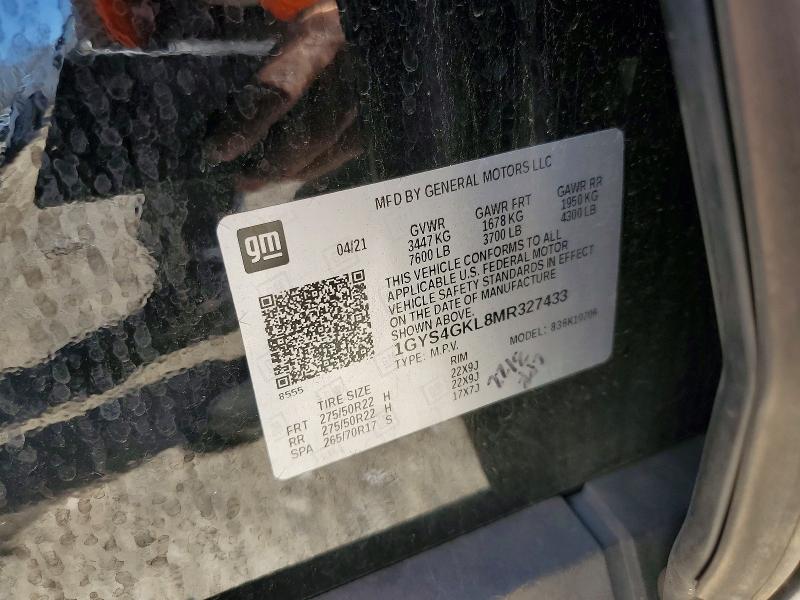 Продаж на аукціоні авто 2021 Cadillac Escalade, vin: 1GYS4GKL8MR327433, номер лоту: 41608506