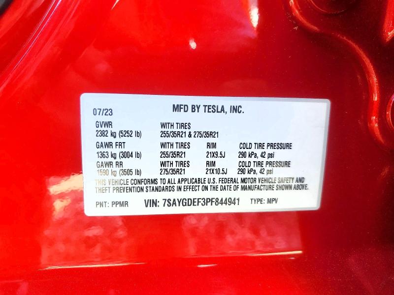 2023 Tesla Model Y მანქანა იყიდება აუქციონზე, vin: 7SAYGDEF3PF844941, აუქციონის ნომერი: 46325746