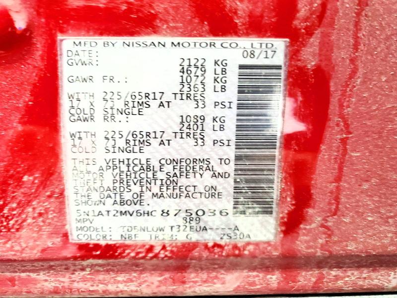 Aukcja sprzedaży 2017 Nissan Rogue, vin: 5N1AT2MV6HC875036, numer aukcji: 79702675