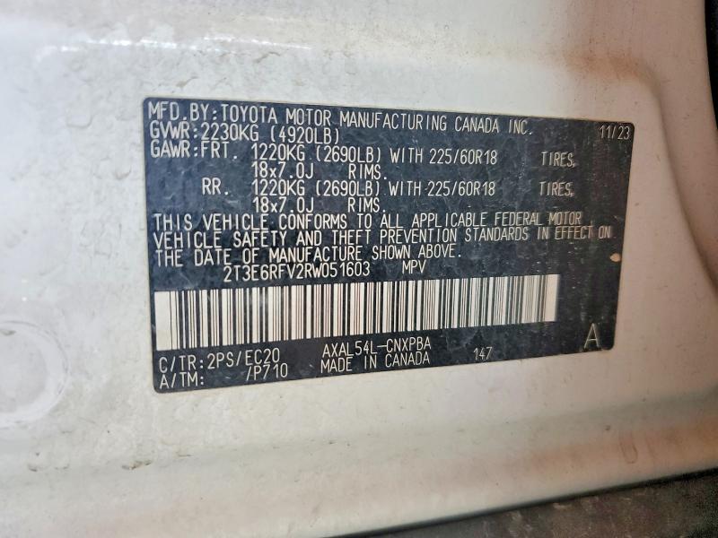 47229746 :رقم المزاد ، 2T3E6RFV2RW051603 vin ، 2024 Toyota Rav4 Hybrid مزاد بيع