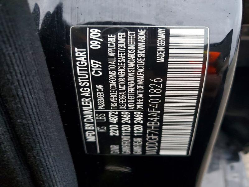 Aukcja sprzedaży 2010 Mercedes-benz C, vin: WDDGF7HB4AF401826, numer aukcji: 45941036