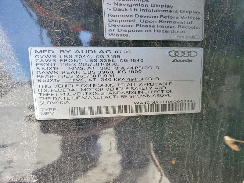 Aukcja sprzedaży 2010 Audi Q7, vin: WA1CMAFE0AD000949, numer aukcji: 46369716