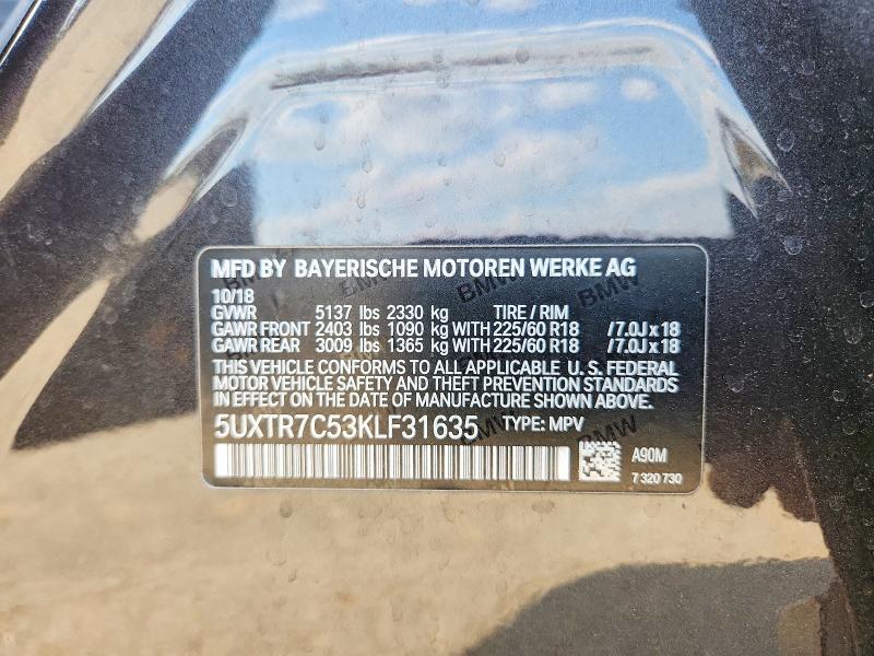 Продажа на аукционе авто 2019 Bmw X3, vin: 5UXTR7C53KLF31635, номер лота: 47311406