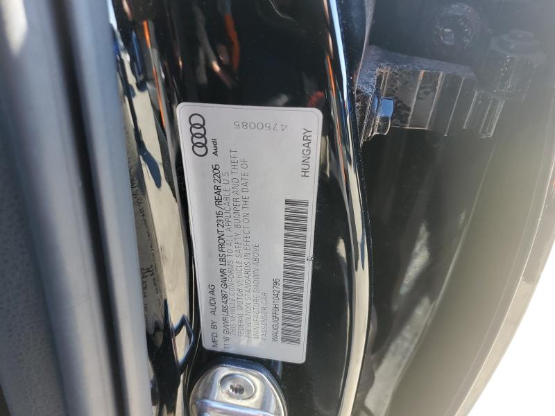 46453546 :رقم المزاد ، WAUGUGFF6H1042795 vin ، 2017 Audi A3 مزاد بيع