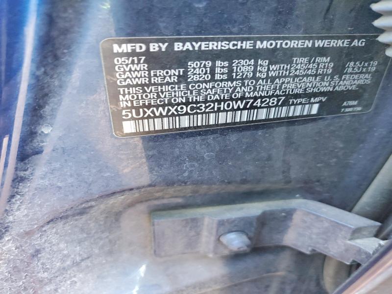 Продажа на аукционе авто 2017 Bmw X3, vin: 5UXWX9C32H0W74287, номер лота: 42015066