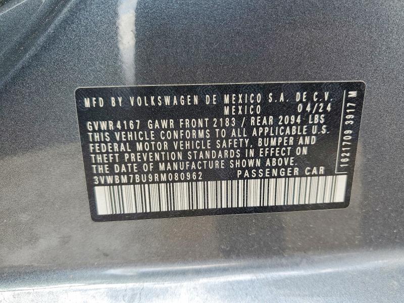 45515546 :رقم المزاد ، 3VWBM7BU9RM080962 vin ، 2024 Volkswagen Jetta مزاد بيع
