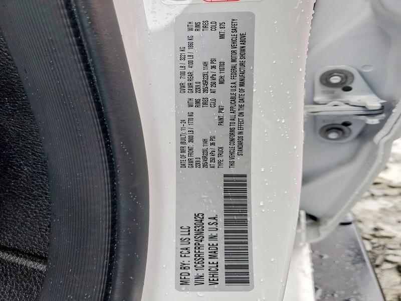 77907315 :رقم المزاد ، 1C6SRFRP4SN630425 vin ، 2025 Ram 1500 مزاد بيع