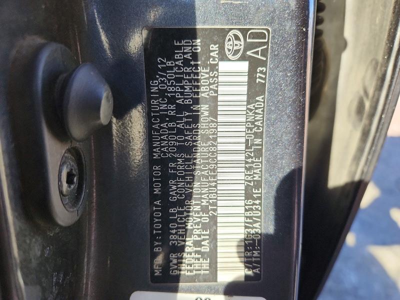 Aukcja sprzedaży 2012 Toyota Corolla, vin: 2T1BU4EE9CC821987, numer aukcji: 46553446