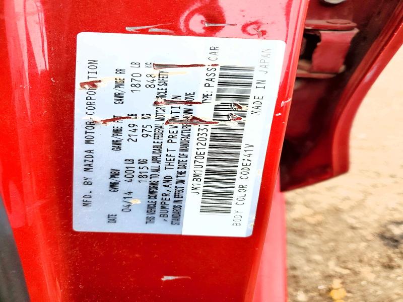 2014 Mazda 3 მანქანა იყიდება აუქციონზე, vin: JM1BM1U70E1203370, აუქციონის ნომერი: 79536435