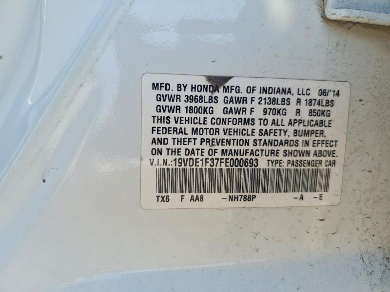46673156 :رقم المزاد ، 19VDE1F37FE000693 vin ، 2015 Acura Ilx مزاد بيع