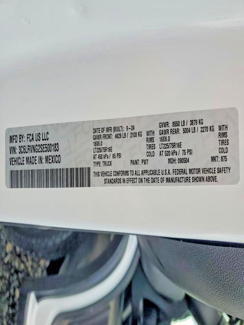 2025 Ram Promaster 1500 მანქანა იყიდება აუქციონზე, vin: 3C6LRVNG2SE500183, აუქციონის ნომერი: 47284526