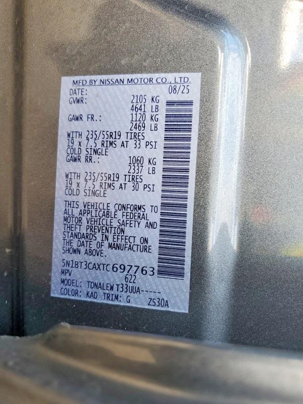 Продажа на аукционе авто 2026 Nissan Rogue, vin: 5N1BT3CAXTC697763, номер лота: 41662316