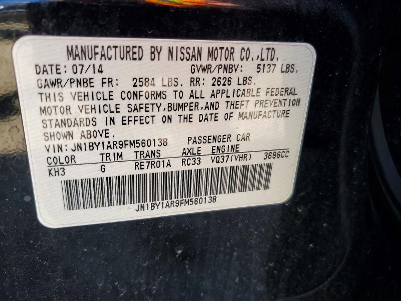 Aukcja sprzedaży 2015 Infiniti Q70, vin: JN1BY1AR9FM560138, numer aukcji: 78804035