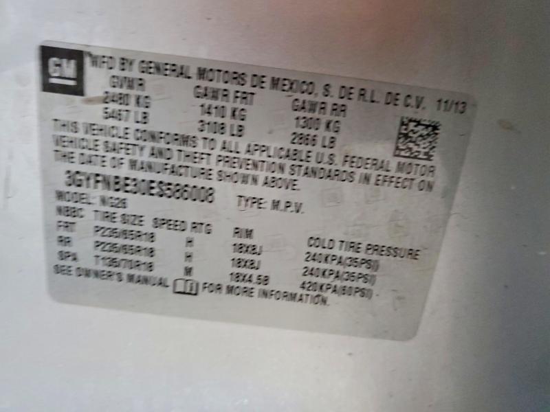 Продаж на аукціоні авто 2014 Cadillac Srx, vin: 3GYFNBE30ES586008, номер лоту: 46651176